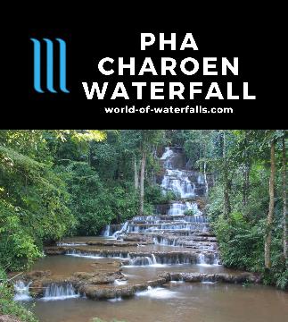 The Pha Charoen Waterfall is a popular photo-friendly 97-level stair-stepping falls that was easy to access from a well-developed park off the Death Highway.