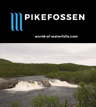Pikefossen (Nieidagorzi in Sami) is an 8m tall 75-100m wide waterfall on Kautokeino-Alta River north of Kautokeino on the Finnmark Plateau in Northern Norway.