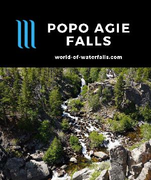 Popo Agie Falls was a combination of a scenic 300-550+ ft waterfall and swimming holes in the dry Wind River Range near Lander well east of Jackson Hole.