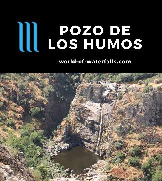 Pozo de los Humos is a 50m waterfall on the Río de las Uces where we experienced it on both sides from Masueco and Pereña de la Ribera in Salamanca, Spain.