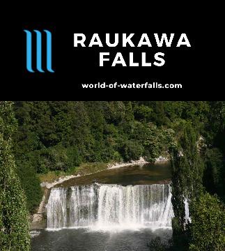 Raukawa Falls was a 15m-tall and 50m-wide waterfall seen from a convenient lookout by the SH4 between Wanganui and Ohakune in Manawatu-Wanganui, New Zealand..