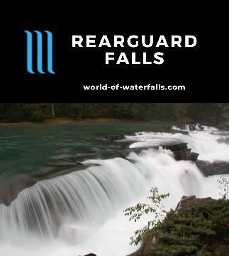 Rearguard Falls is a wide series of rapids and cascades on the Fraser River marking the furthest point of the Chinook salmon journey to spawn near Mt Robson.