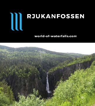 Rjukanfossen is a 104m regulated waterfall at the head of the Maristu Gorge near the town of Rjukan in Telemark County, Norway, but it can be easily missed.