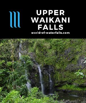 Upper Waikani Falls is one of the more famous waterfalls on the Hana Highway and is affectionately called the 