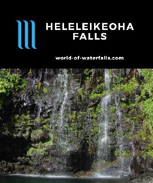 The Blue Pool (also known by its Hawaiian name as Heleleikeoha Falls) could very well be the most scenically located waterfall in the world.  It faces the ocean as it's sheltered by rocks protecting..