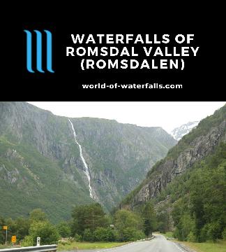 The Romsdalen Waterfalls page is where I'm clumping the various roadside or nearly roadside waterfalls that we saw in the famed Romsdal Valley of Norway.