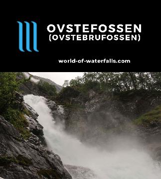 Ovstefossen (Øvstefossen or Øvstebrufossen) is a powerful cascade of melting glacier waters on the Hjelledøla near the Gamle Strynefjellsvegen in Stryn, Norway.