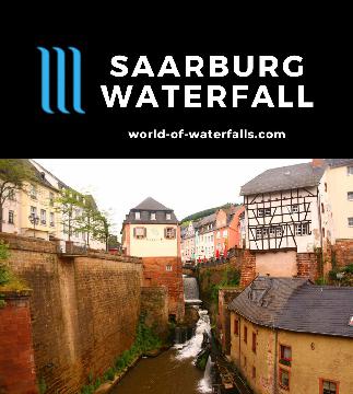 Saarburg Waterfall is an 18m urban waterfall by a mill in the charming altstadt of the medieval city of Saarburg near Trier and the Mosel Valley in Germany.