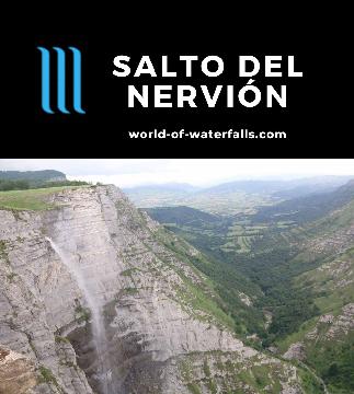 Salto del Nervion is a 222m plunging waterfall (the highest in the Iberian Peninsula) reached by a flat 3.2km walk to a lookout by the Basque Country border.