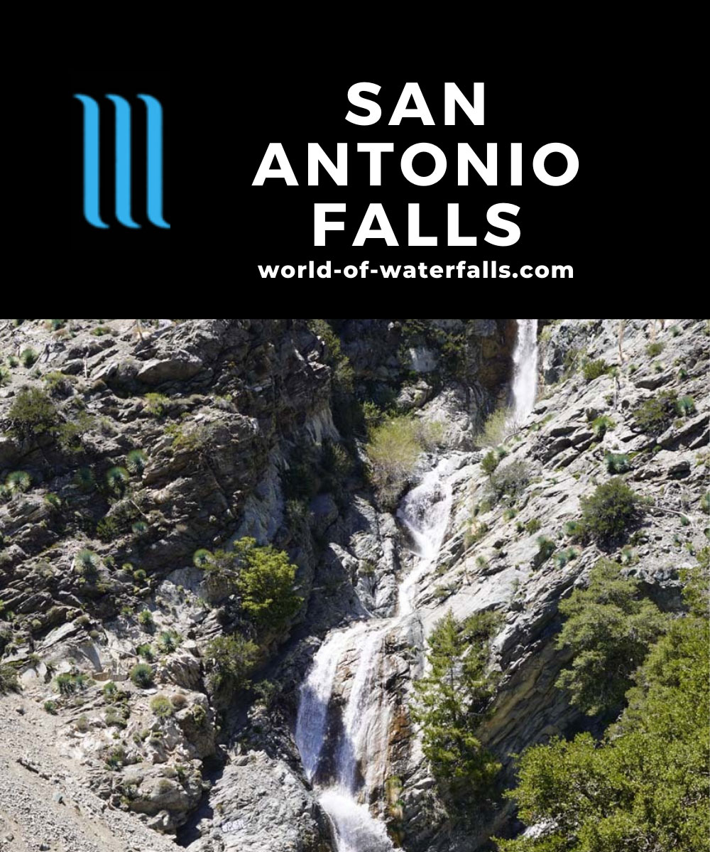 San Antonio Falls - Tall Snowmelt Waterfall beneath Mt Baldy