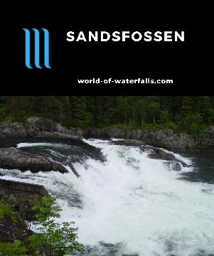 Sandsfossen is a short but wide waterfall with a salmon ladder and viewing 'studio' near the town of Sand in the Ryfylke region of Rogaland County, Norway.