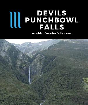 Devils Punchbowl Falls is a 131m falls (one of New Zealand's tallest) seen from Arthur's Pass Village but best seen on Devils Punchbowl Track or Scotts Track.