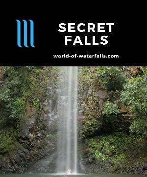 Secret Falls (Uluwehi Falls) is a very popular 100ft waterfall requiring some form of water transport to get to the trailhead, then a jungle hike to its base.