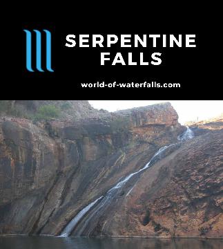 Serpentine Falls is a sloping waterfall that seemed to be both true to its name and a swimming hole. Access is by a short 200m walk in the suburb of Jarrahdale.