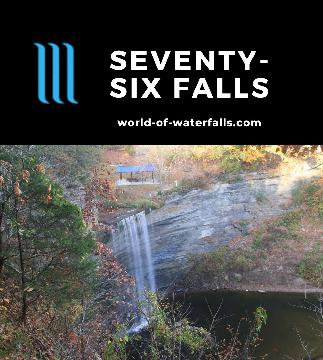 Seventy Six Falls is a 90ft plunging waterfall near the headwaters of Lake Cumberland in Kentucky where we noticed crosses at the picnic area by its brink.
