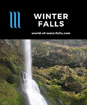 Winter Falls is a 134ft light-flowing waterfall dropping beneath the Rim Trail portion of the Trail of Ten Falls in Silver Falls State Park near Salem, Oregon.