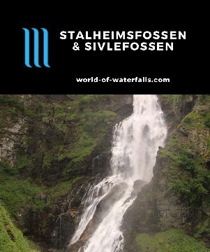 Stalheimsfossen and Sivlefossen are large 126m and 142m waterfalls, respectively, flanking the serpentine road Stalheimskleiva in Vestland County, Norway.