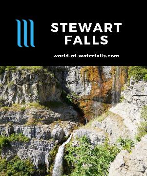 Stewart Falls (also Stewart's Cascade) plunges over 200ft in a pair of drops reachable on a 3-mile hike from Aspen Grove or Sundance Resort on Mt Timpanogos.