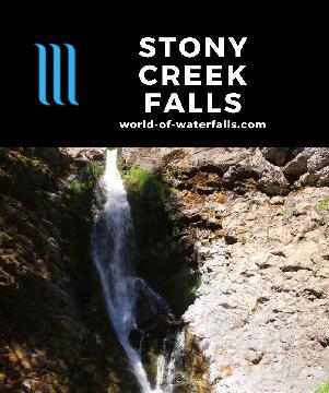 Stony Creek Falls (Middle Fork Falls) is a 50ft waterfall in the remote Snow Mountain Wilderness of the Mendocino National Forest reached by a 5-mile hike.