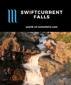 Swiftcurrent Falls is a waterfall with Mt Grinnell as a backdrop that we didn't know was a named waterfall in the Many Glacier area of Glacier National Park.
