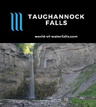 Taughannock Falls (rhymes with 'mechanic') is a 215ft plunge waterfall accessed by a 1.5-mile round-trip hike near Cayuga Lake in the Finger Lakes region.