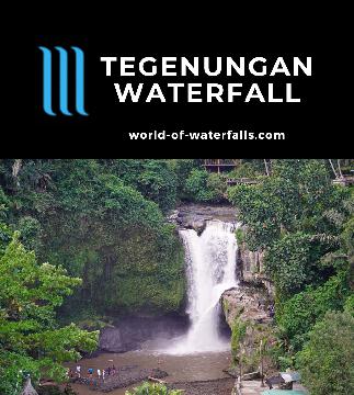 The Tegenungan Waterfall is perhaps Bali's most visited and built-up waterfall given its proximity to the city of Ubud as well as its gushing flow and size.