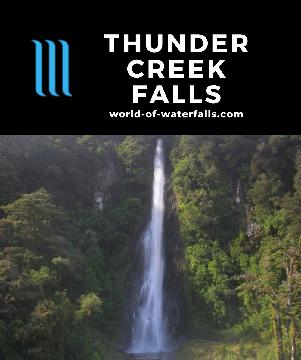 Thunder Creek Falls is a well-known 28m waterfall accessed from the Haast River Valley in Mt Aspiring NP between Haast and Wanaka in Otago, New Zealand.