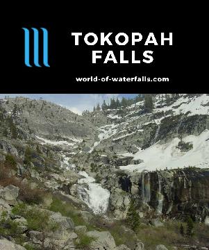 Tokopah Falls on the Marble Fork Kaweah River featured a reportedly 1200ft total drop at the head of Tokopah Valley accessed with a 3.4-mile hike round-trip