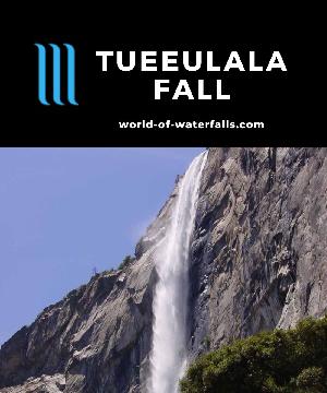 Tueeulala Fall (when it's flowing) may be the first waterfall you notice as you approach the parking area for Hetch Hetchy plunging alongside Wapama Falls.