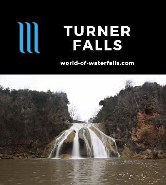 Turner Falls is a 77ft waterfall on Honey Creek dropping over travertine cliffs with some hidden natural arches around it near Davis or Ardmore, Oklahoma.