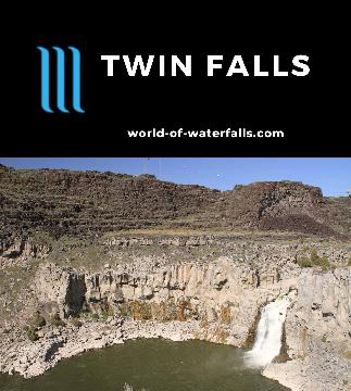 Twin Falls was once a pair of side-by-side 200ft waterfalls on the Snake River before one side was sacrificed to power the namesake city of Twin Falls, Idaho.