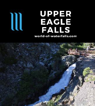 Upper Eagle Falls is a 50ft waterfall reached on a short hike with an option to extend the hike to Eagle Lake and views over Emerald Bay and Lake Tahoe.