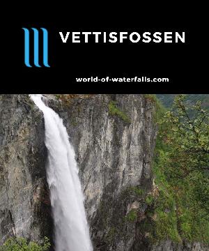 Vettisfossen is the tallest permanent and unregulated single-drop waterfall in Norway at 275m requiring a 12-13km return hike with 173m Avdalsfossen en route.