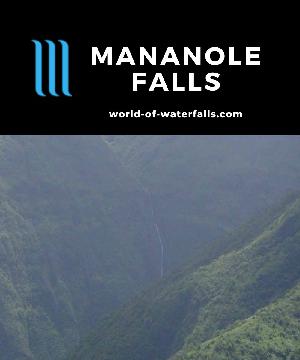 Mananole Falls is a light-flowing tall waterfall deep in the Waihee Valley of West Maui visible from the both the Waihee Ridge and Valley Trails, and by air.