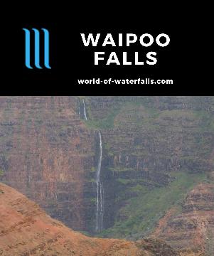 Waipoo Falls (or Waipo'o Falls) is a seasonal 800ft waterfall on the Koke'e Stream visible from the road in the heart of Waimea Canyon in the island of Kaua'i.
