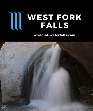 West Fork Falls is a 3-tiered waterfall dropping about 5-15ft each that we reached on a short walk from the Trading Post next to Palm Canyon near Palm Springs.