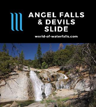 Angel Falls & Devils Slide are waterfalls on Willow Creek reached by trails off the Bass Lake north shore in Sierra National Forest near Oakhurst, California.
