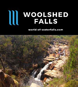 Woolshed Falls is a cascading multi-tiered waterfall over a granite surface on Spring Creek in an area once known for being Victoria's richest goldfields.