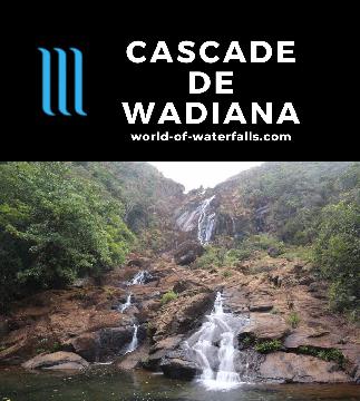 Cascade de Wadiana (Cascade de Goro) is a 60m roadside waterfall with lots of fish by the ocean in the southeast end of Grande Terre Island, New Caledonia.