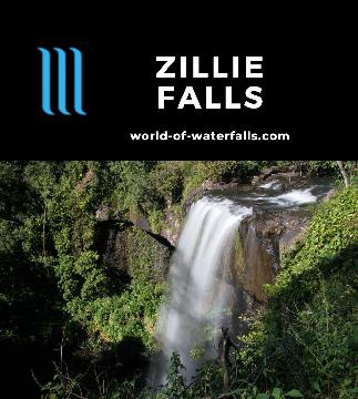 Zillie Falls is another of the trio of waterfalls on the 17km Waterfall Circuit in the Atherton Tablelands seen from a near roadside lookout by Millaa Millaa.